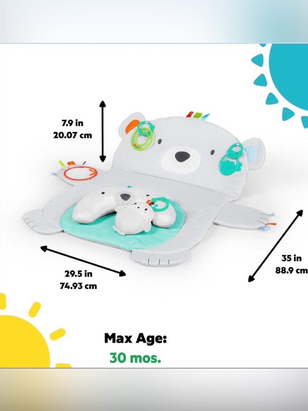 Bright Starts bear tummy time playmat